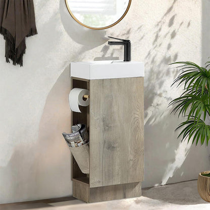 16 Inch Freestanding Single Sink Bathroom Vanity