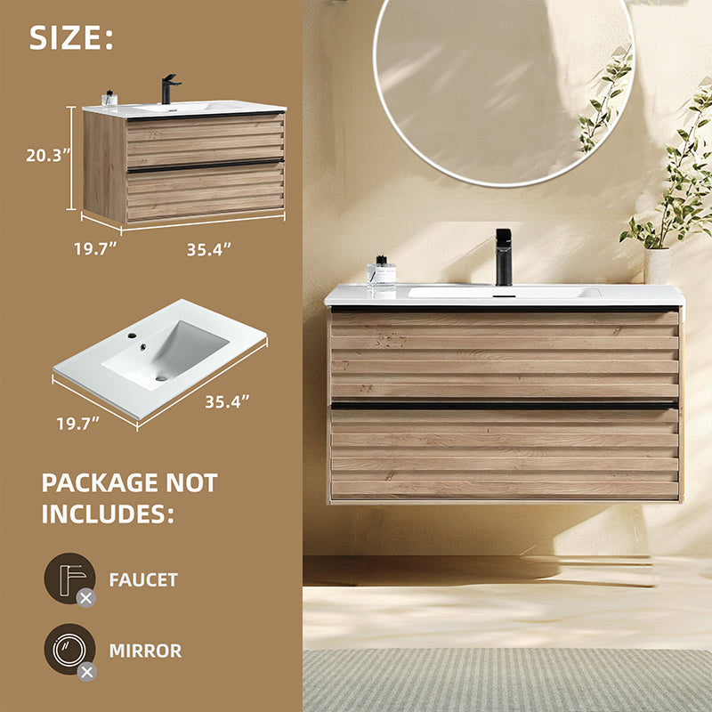 30 Inch Floating Single Sink Bathroom Vanity
